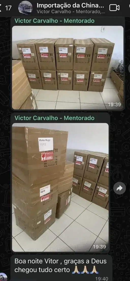 Victor Carvalho — 15 caixas importadas